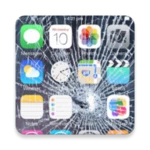 prank broken screen wallpaper android application logo